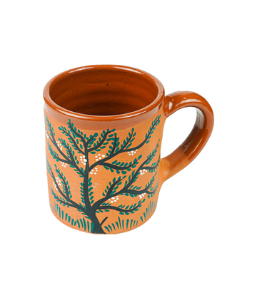 Terracotta Mug with Sohrai Art Handmade by the Tribes of Jharkhand