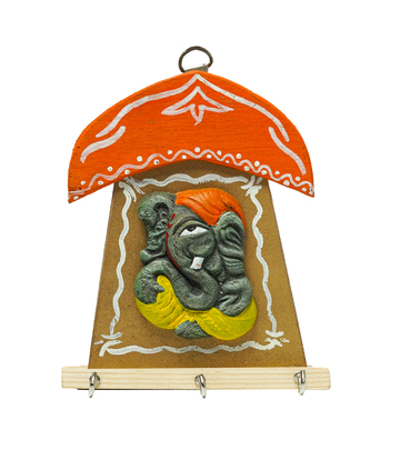 Ganesh Terracotta Keyring Hanger made by the Tribes of Jharkhand