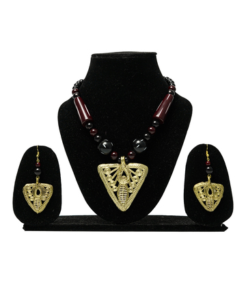 Dokra Necklace Set (Triangle Shape) Made by the Tribes of Jharkhand