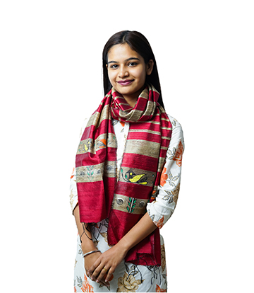  Hand-Painted Tassar Silk Stole – Made by the Tribes of Jharkhand 