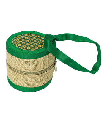 Handcrafted Woven Round Pouch Made by the Tribes of Jharkhand