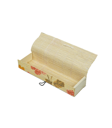 Bamboo Pencil Box with Multicolor Floral Print - By the Tribes of Jharkhand