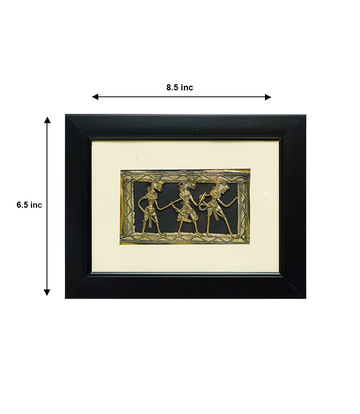 Dokra Art Frame Tribal Dance - By the Tribes Of Chhattisgarh (6.5x8.5)