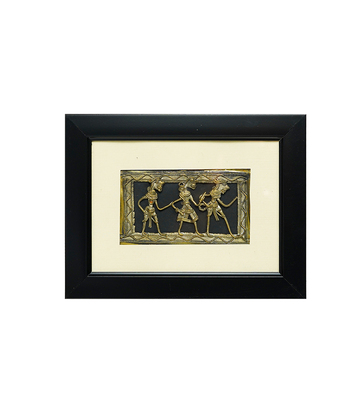 Dokra Art Frame Tribal Dance - By the Tribes Of Chhattisgarh (6.5x8.5)