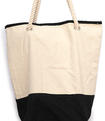 Canvas Black and White Tote Bag